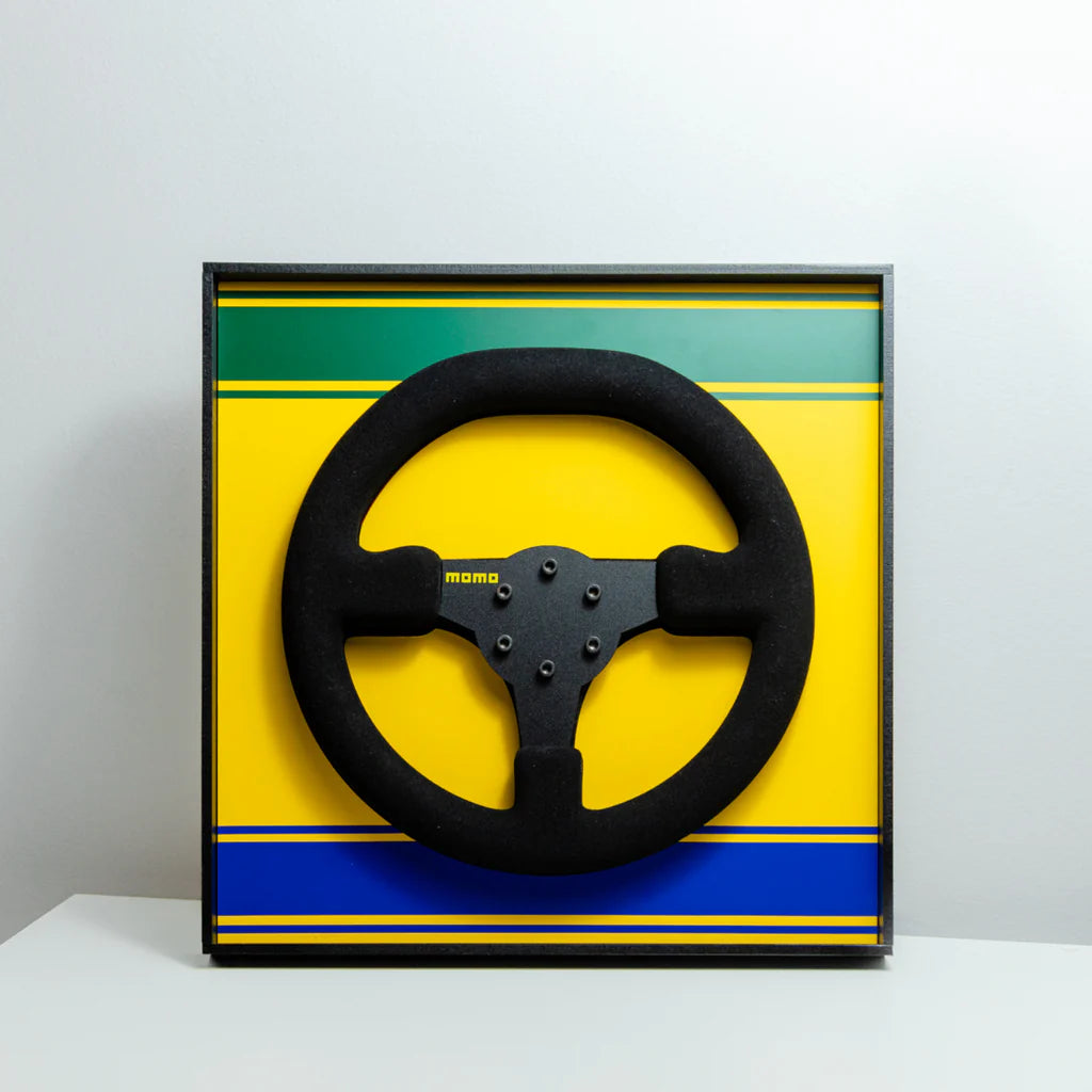 Ayrton Senna 1984 Toleman TG184 Steering Wheel 3D Wall Art (Helmet Livery)