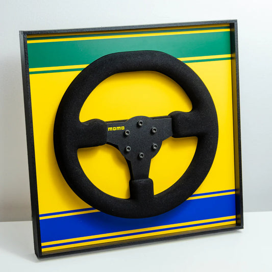 Ayrton Senna 1984 Toleman TG184 Steering Wheel 3D Wall Art (Helmet Livery)