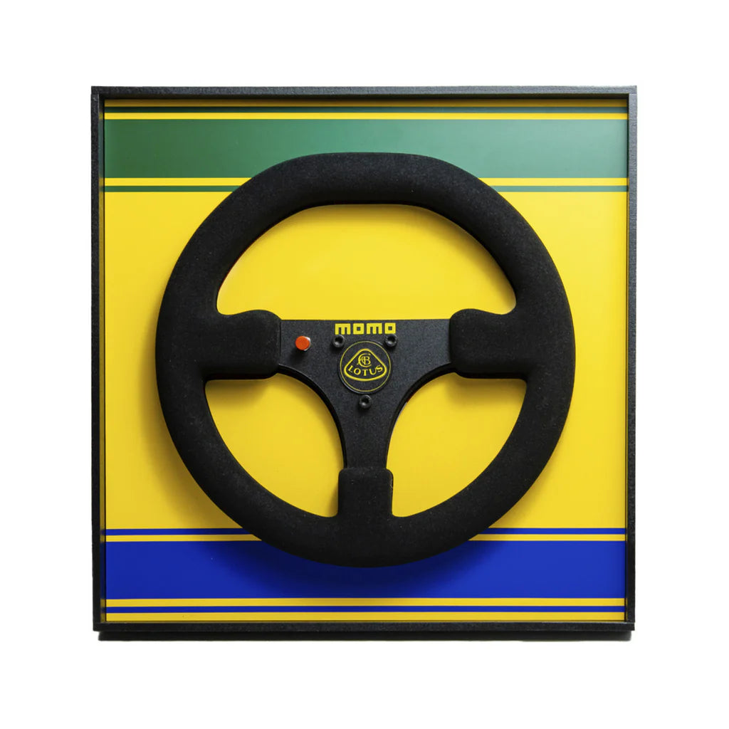 Ayrton Senna 1985 Lotus 97T Steering Wheel 3D Wall Art (Helmet Livery)