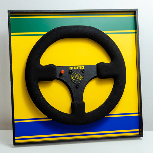 Ayrton Senna 1985 Lotus 97T Steering Wheel 3D Wall Art (Helmet Livery)