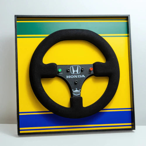 Ayrton Senna 1988 McLaren MP4/4 Steering Wheel 3D Wall Art (Helmet Livery)