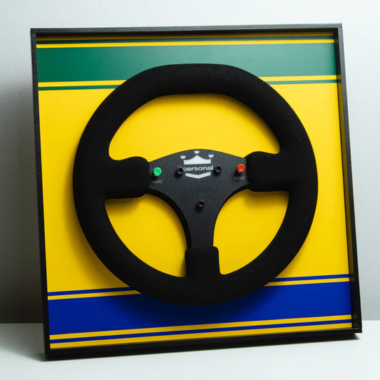 Ayrton Senna 1989 McLaren MP4/5 Steering Wheel 3D Wall Art (Helmet Livery)