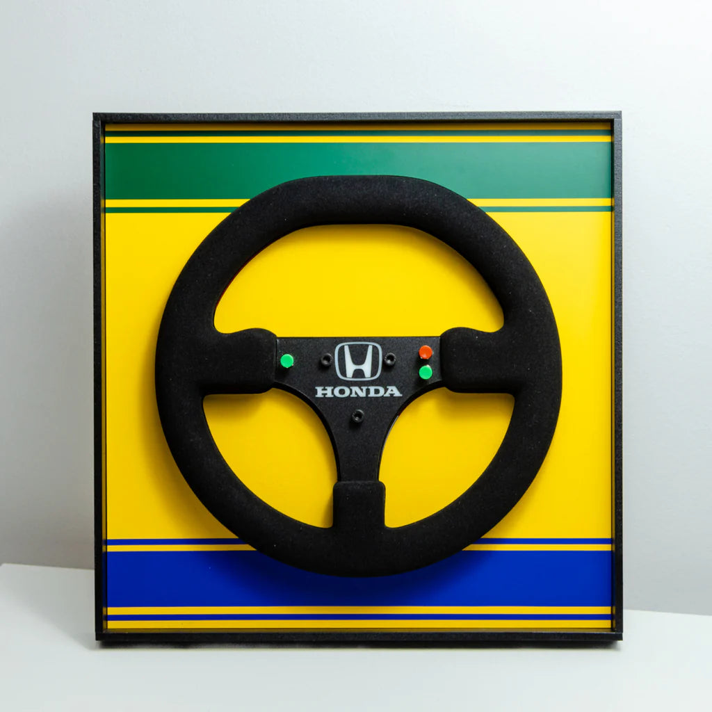 Ayrton Senna 1990 McLaren MP4/5B Steering Wheel 3D Wall Art (Helmet Livery)