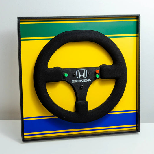 Ayrton Senna 1990 McLaren MP4/5B Steering Wheel 3D Wall Art (Helmet Livery)