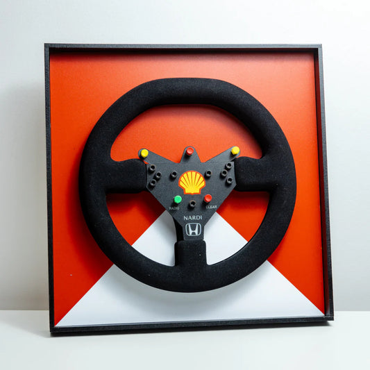 Ayrton Senna 1992 McLaren MP4/7 Steering Wheel 3D Wall Art (Team Livery)