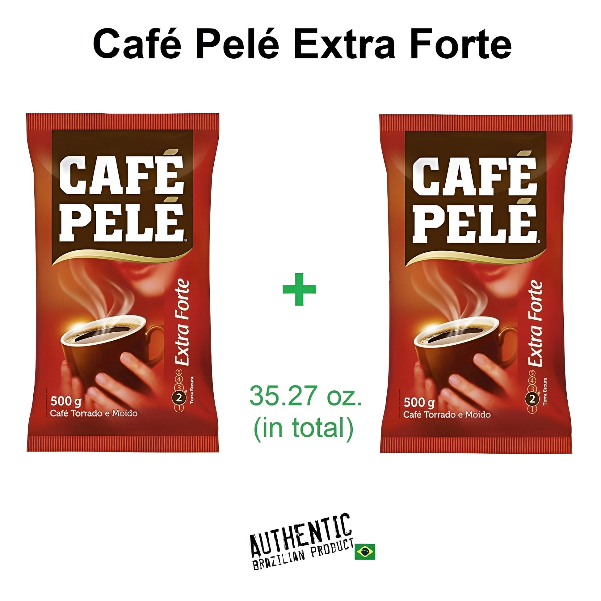 Cafe Pele Extra Strong 17.64 oz (Pack of 2) - Brazilian Coffee