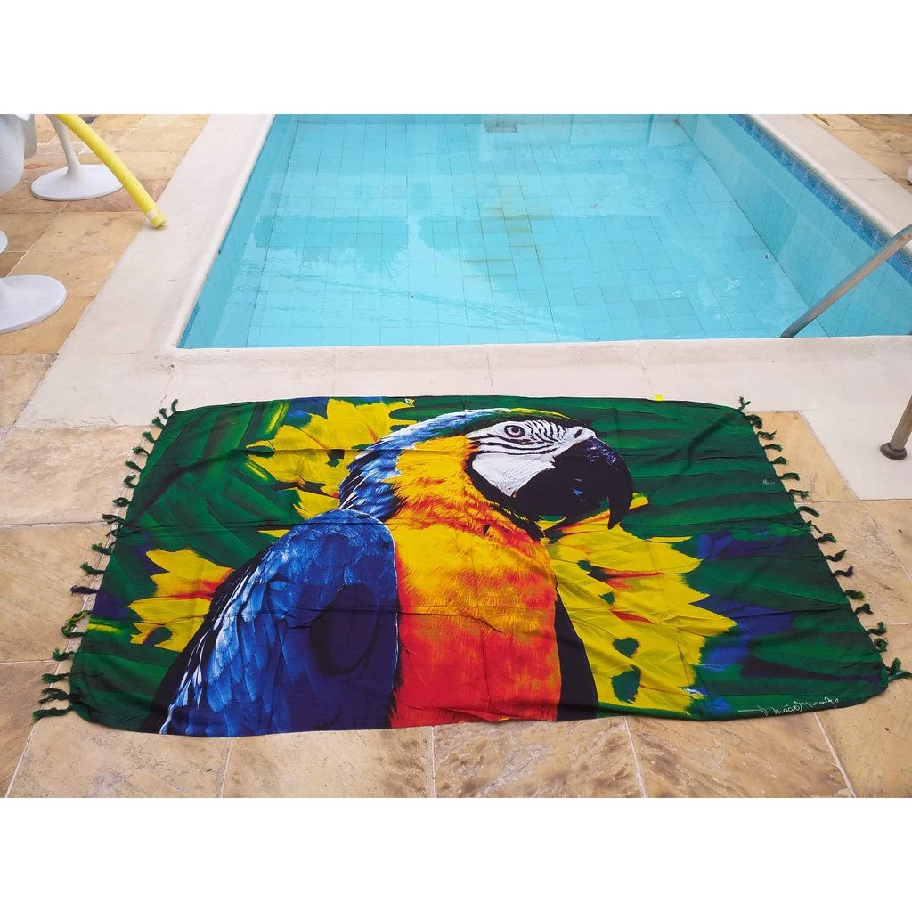 Canga Arara Azul - Hyacinth Macaw Brazilian Beach Towel