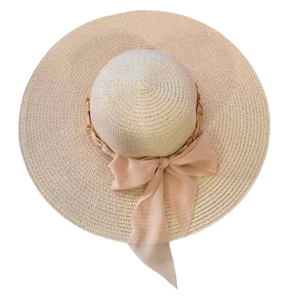 Chic Caramel Straw Beach Hat for Women – Summer Luxury Style