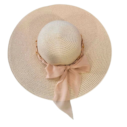 Chic Caramel Straw Beach Hat for Women – Summer Luxury Style