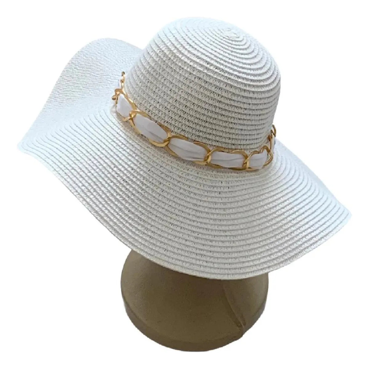 Chic White Straw Beach Hat for Women – Summer Luxury Style