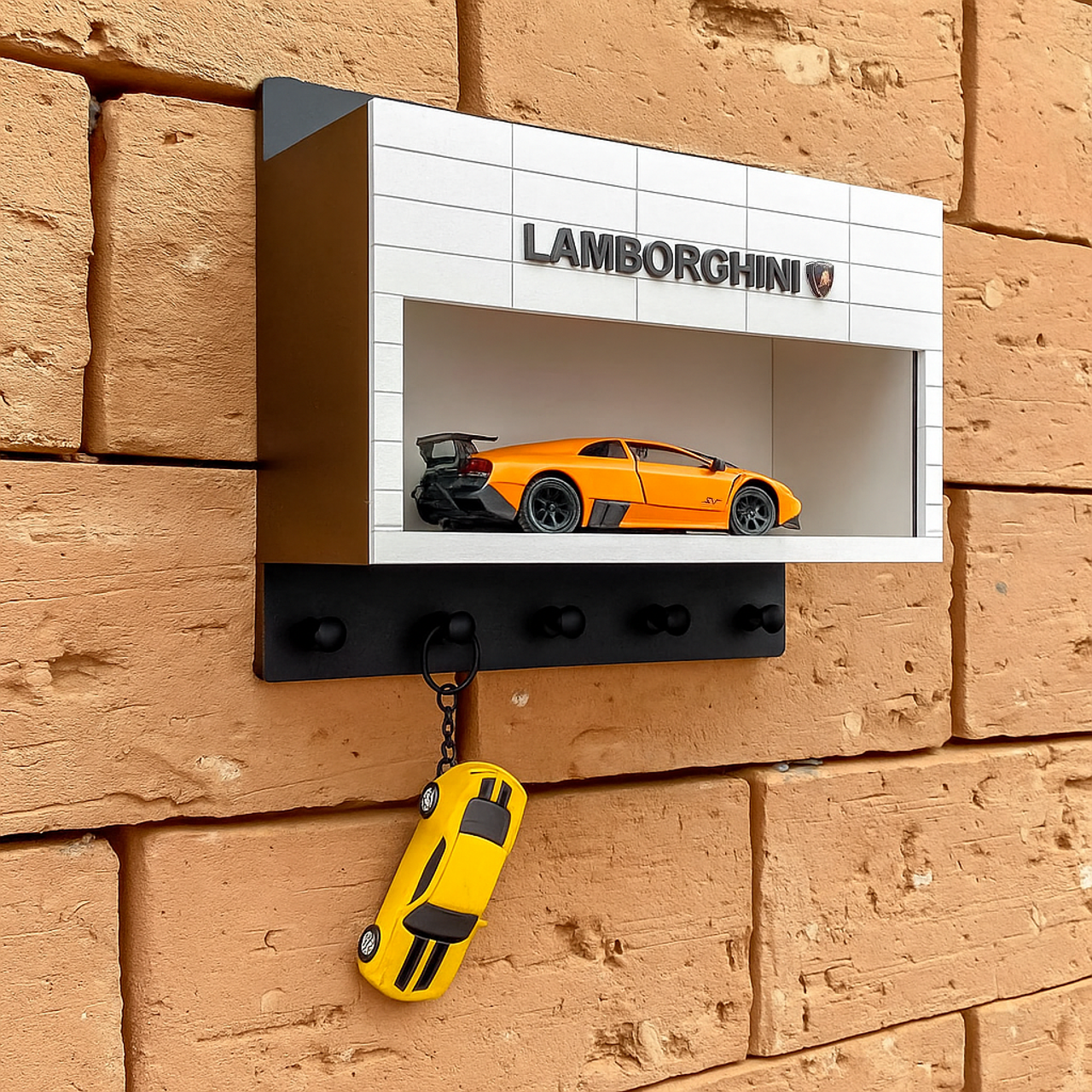 Lamborghini Wall Key Hook Rack - Scale Model Car Display Case