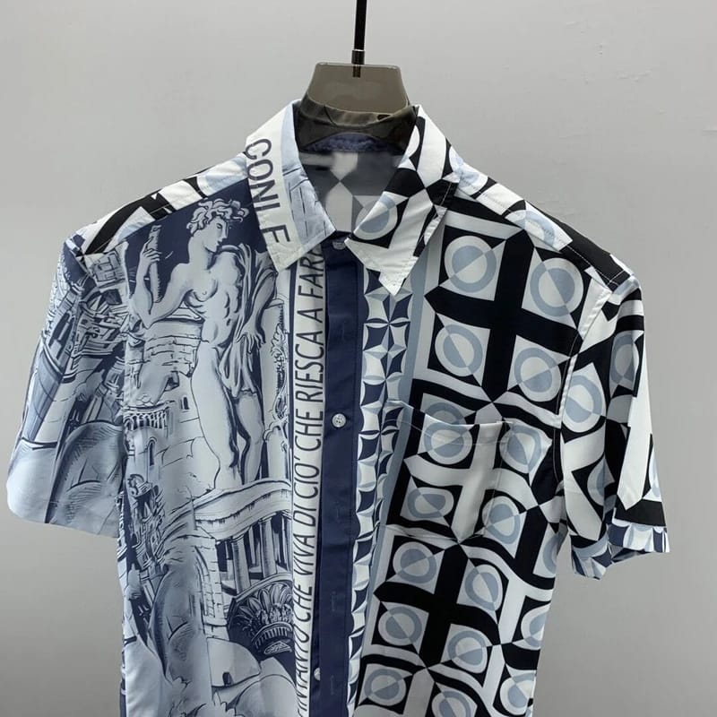 Printed Shirt Silk Style - Elegance