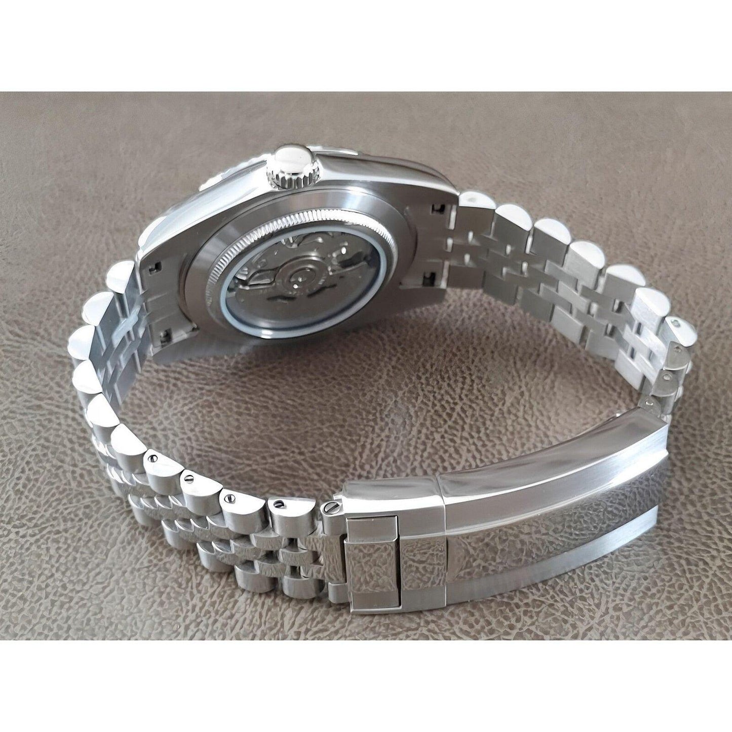 Seiko NH35 Datejust 39mm Ice Blue Arabic Dial | Chromed Indices | Fluted Bezel - Brazilian Shop