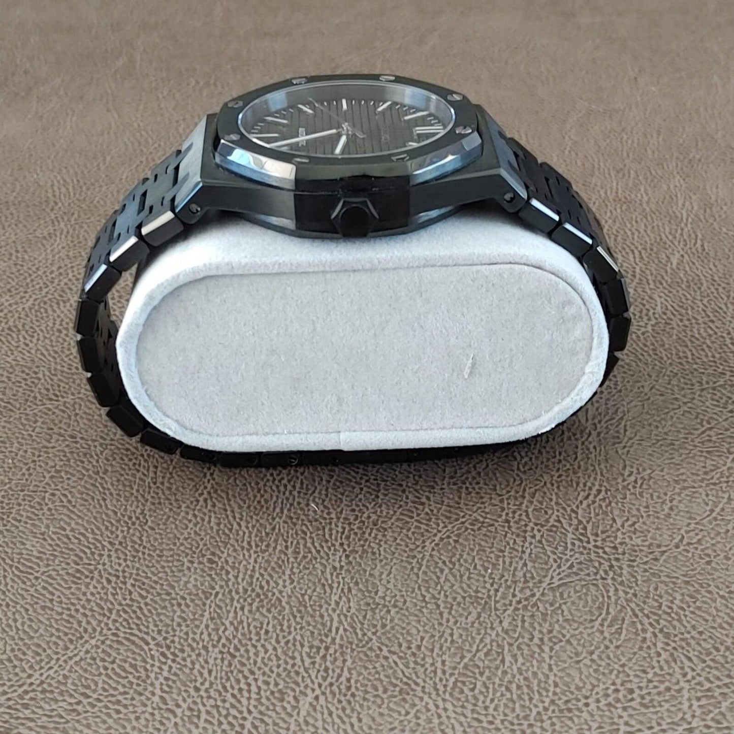 Seiko NH35 Royal Oak 41mm Black And Silver - Brazilian Shop