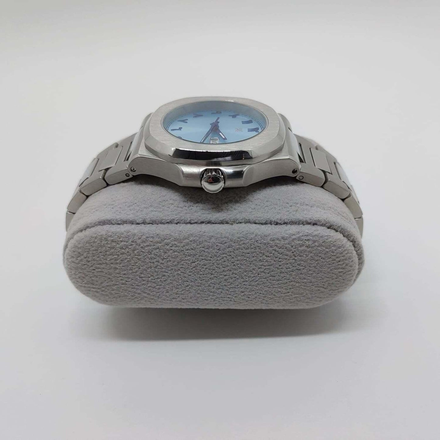 Seiko NH36 Day Date Nautilus 40mm Ice Blue Arabic Dial - Brazilian Shop