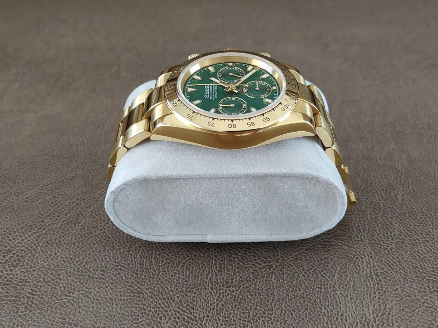 Seiko VK63 Daytona John Mayer 40mm - Gold And Green - Brazilian Shop