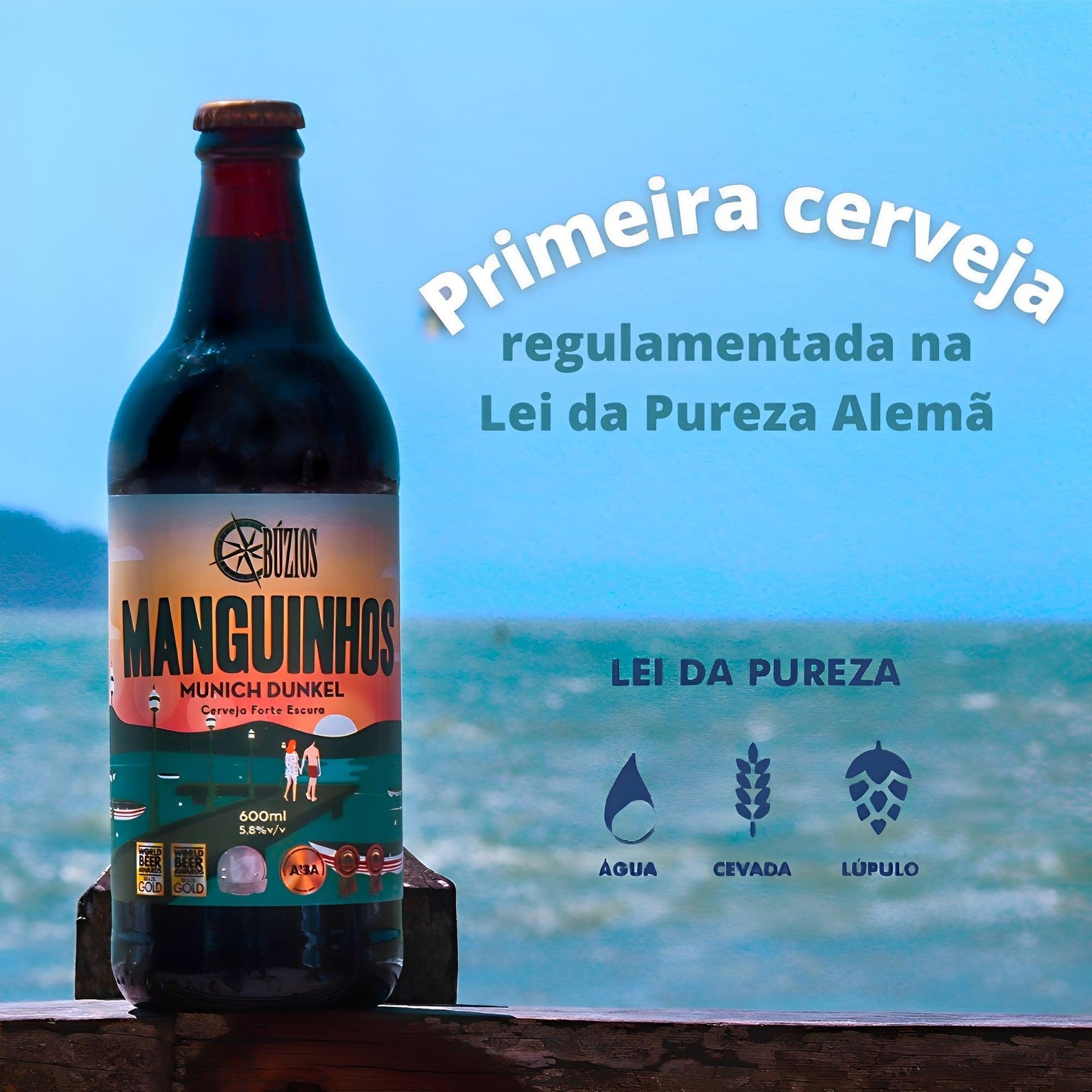 Búzios Manguinhos Munich Dunkel Brazilian Craft Beer 20.28 fl. oz. (Pack of 6) - Brazilian Shop