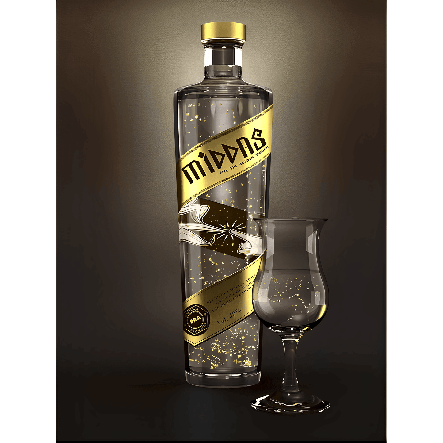 Cachaca Middas Classica | With 23k Gold Flakes | 700ml - Brazilian Shop