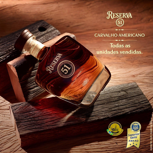 Reserva 51 American Oak 700ml - Brazilian Extra Premium Cachaca - Brazilian Shop