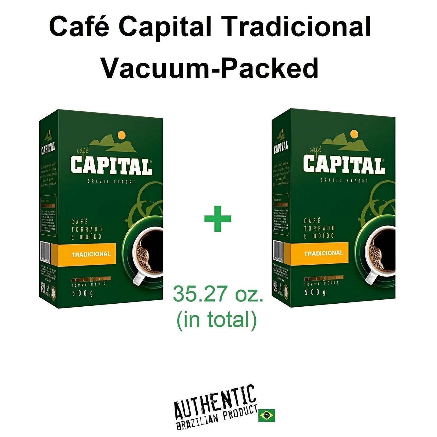Capital Traditional Coffee Vacuum-Sealed 17.64 oz (Pack of 2) - Brazilian Shop