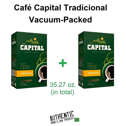 Capital Traditional Coffee Vacuum-Sealed 17.64 oz (Pack of 2) - Brazilian Shop