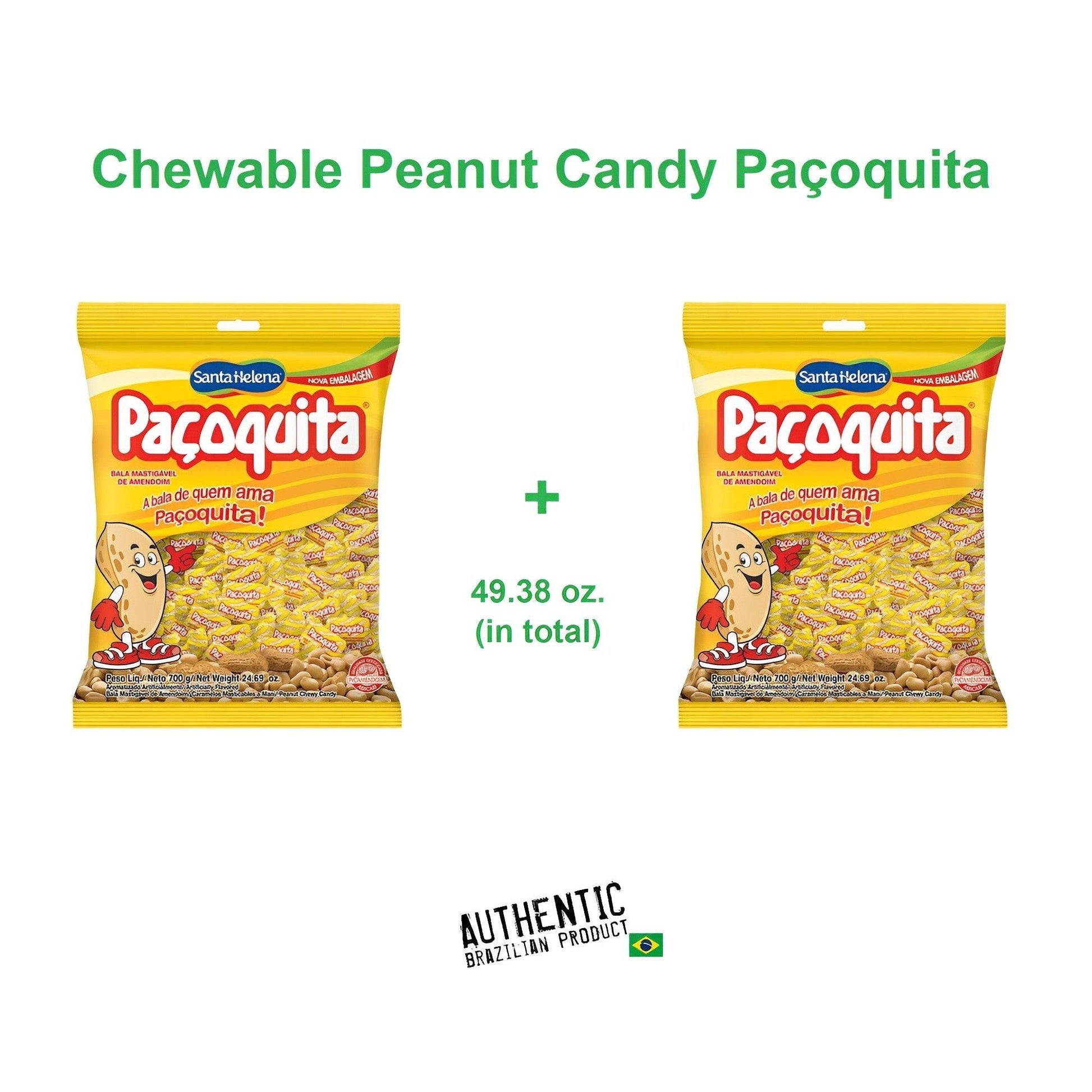Chewable Peanut Pacoca Candy Paçoquita 21.16 oz. (Pack of 2) - Santa Helena - Brazilian Shop