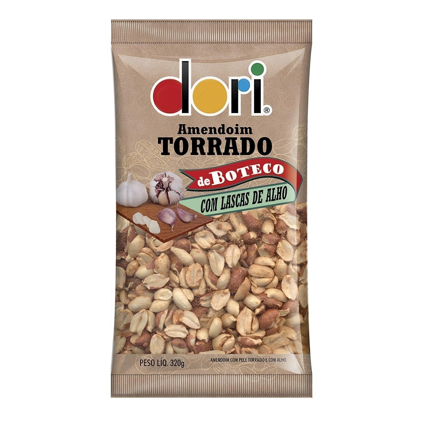 Dori Roasted Peanuts With Garlic Chips 11.28 oz. (Pack of 4) - Brazilian Shop