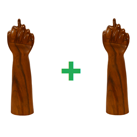 Fig Sign Wooden Craft 25cm | 2 Pieces | Handmade Lucky Amulet - Brazilian Shop