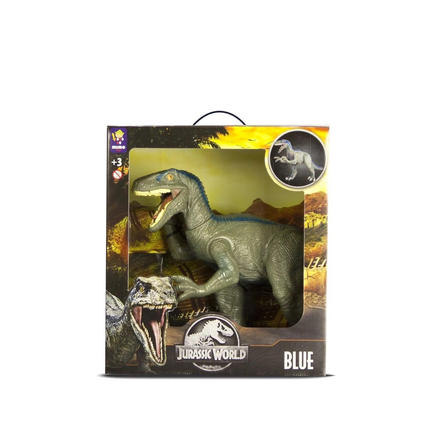 Mimo Toys Jurassic World Velociraptor Blue Articulated Figure - Brazilian Shop