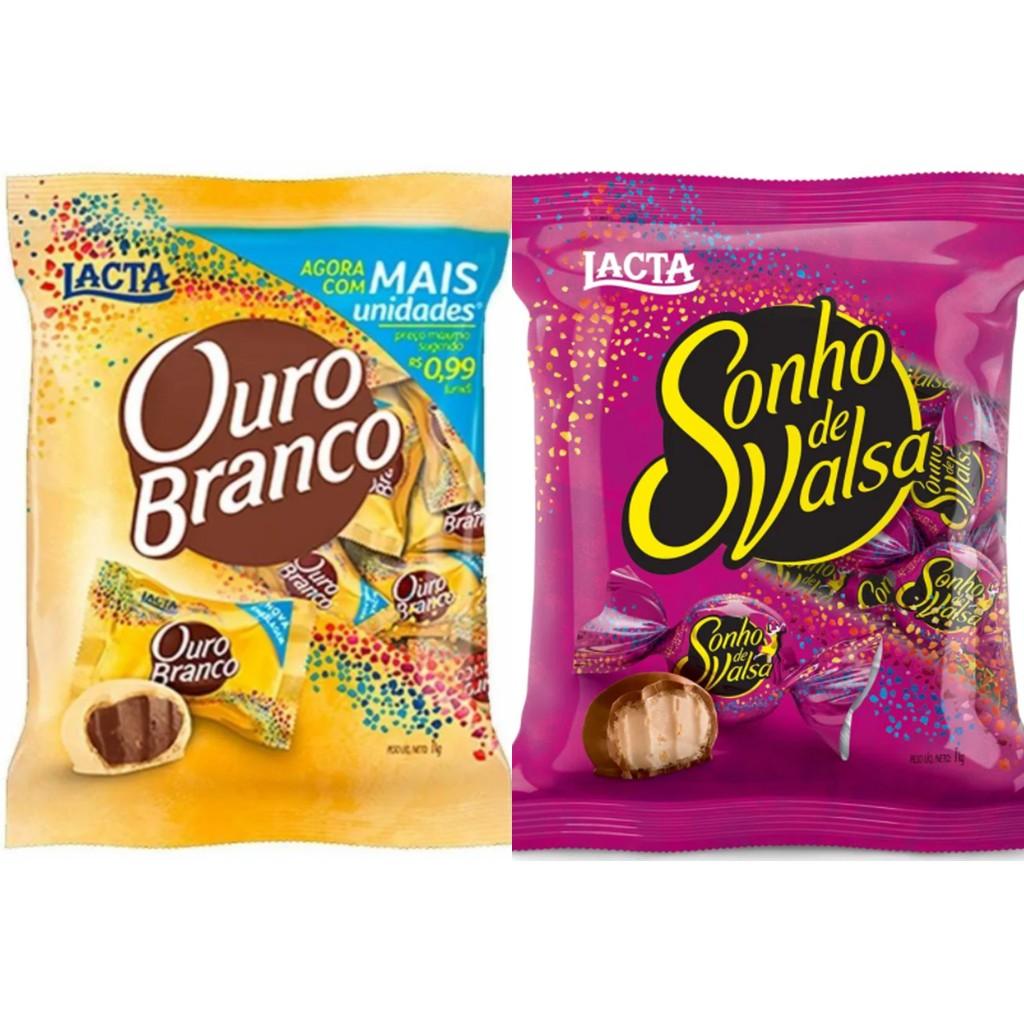 Lacta Bonbon Bag Ouro Branco and Sonho de Valsa - 70.55 oz. - Brazilian Shop