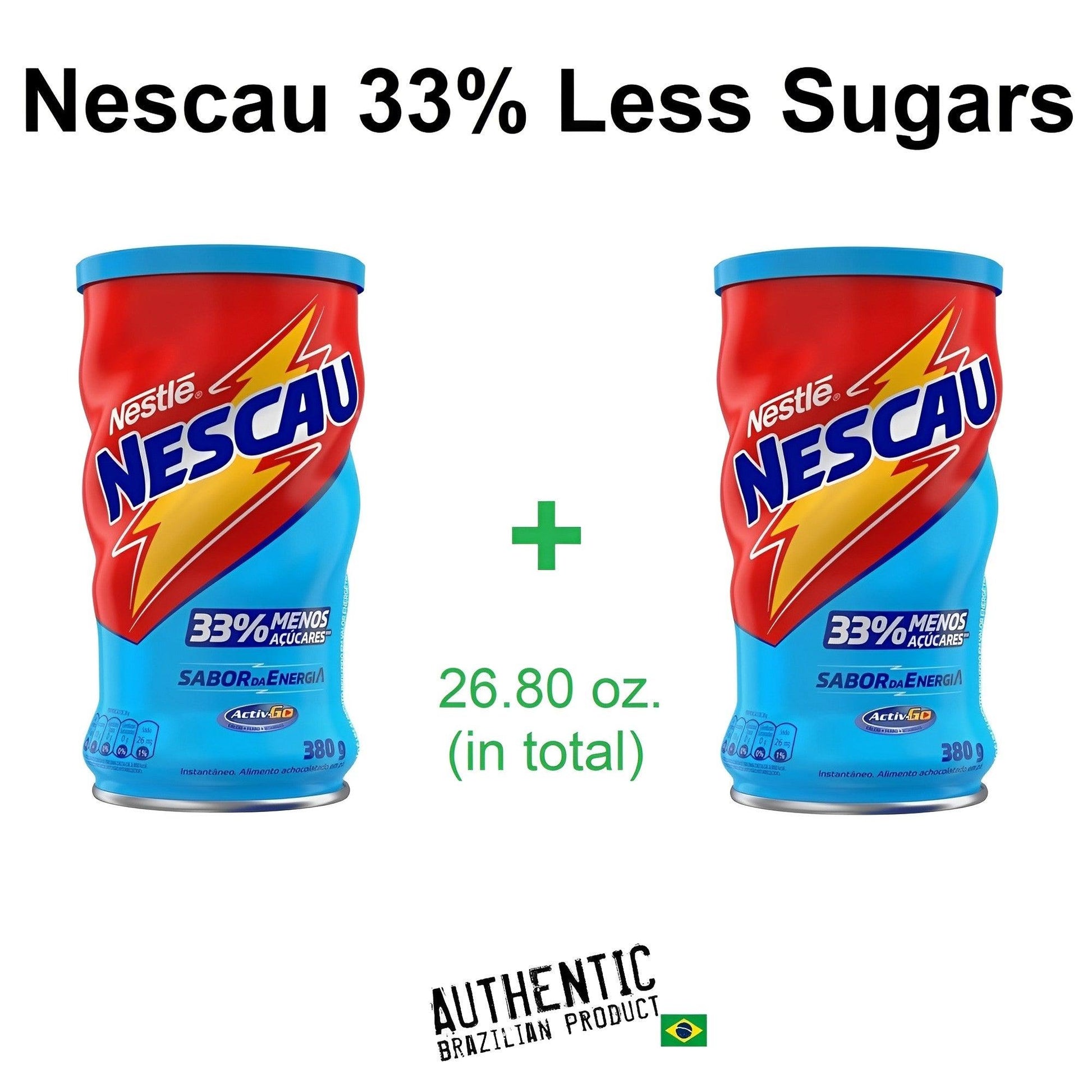 Nestlé Nescau 33% Less Sugars 13.40 oz. (Pack of 2) - Brazilian Shop