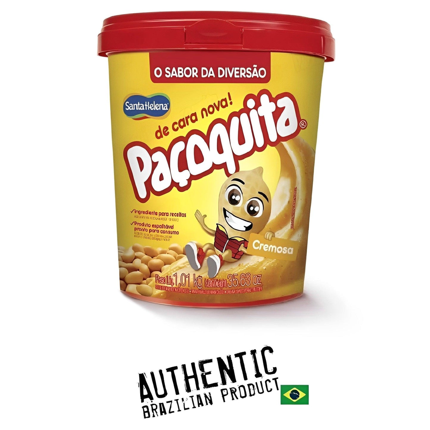 Paçoquita Creamy Brazilian Sweet Peanut Butter 35.62 oz. (1.01kg) - Brazilian Shop