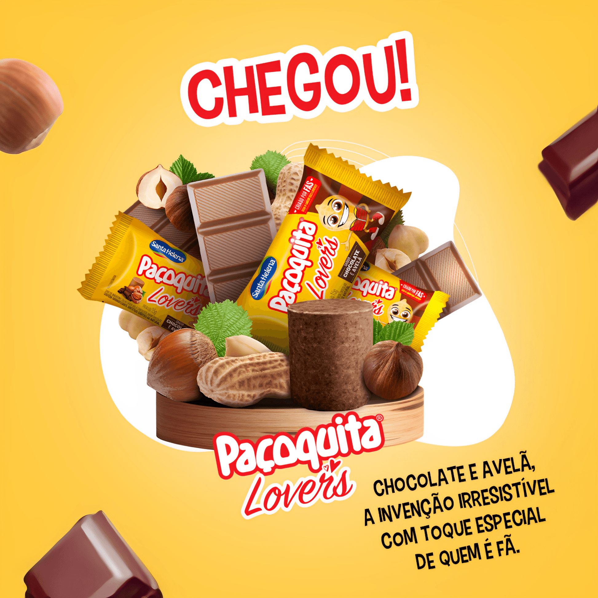 Paçoquita Lovers Chocolate and Hazelnut Sweet Ground Peanut 12.70 oz (Pack of 3) - Brazilian Shop