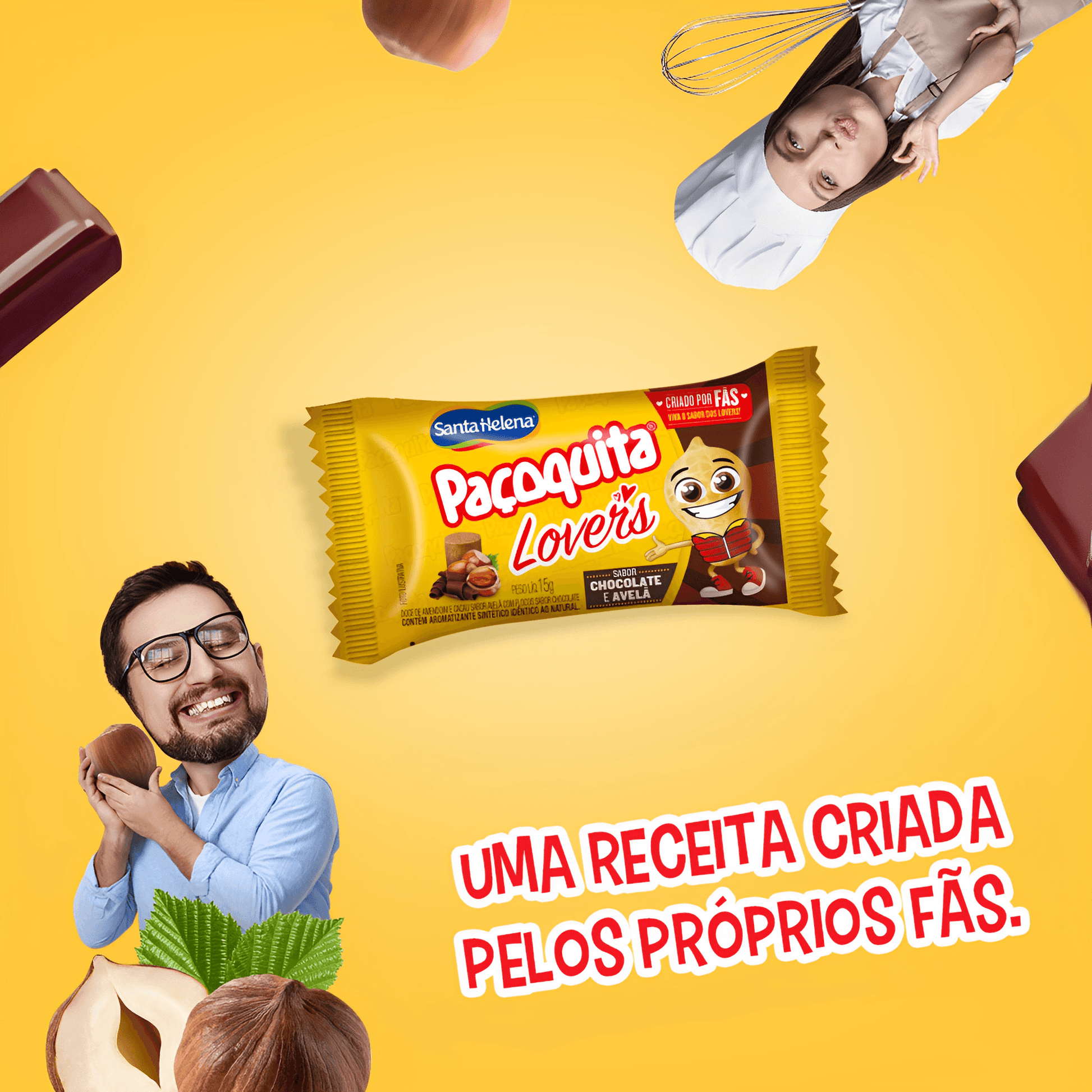 Paçoquita Lovers Chocolate and Hazelnut Sweet Ground Peanut 12.70 oz (Pack of 3) - Brazilian Shop