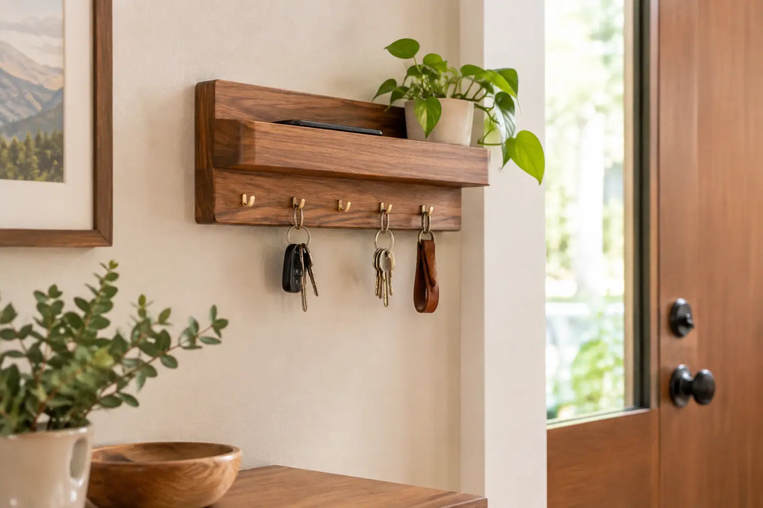 How a Wooden Key Organizer Warms Your Entryway