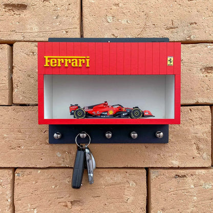 Perchero de pared para llaves Ferrari para coches a escala: artículo exclusivo hecho a mano