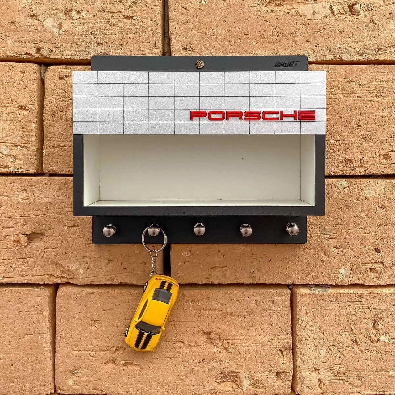 Porsche Dealership Wall Key Hook Rack - Exclusive Item - Handcrafted Key Holder - Brazilian Shop