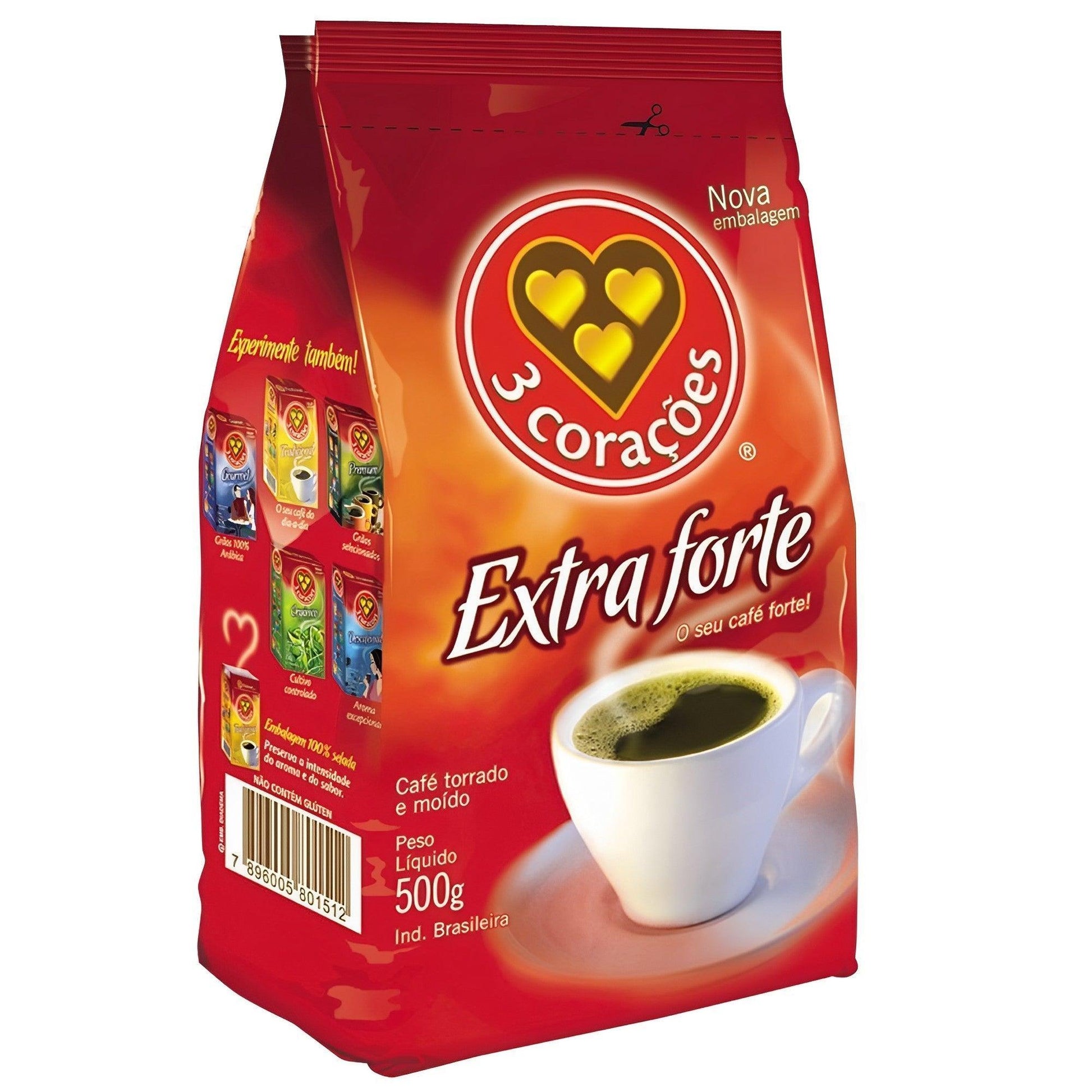 3 Coracoes Extra Strong Coffee 17.64 oz (Pack of 2) - Brazilian Shop