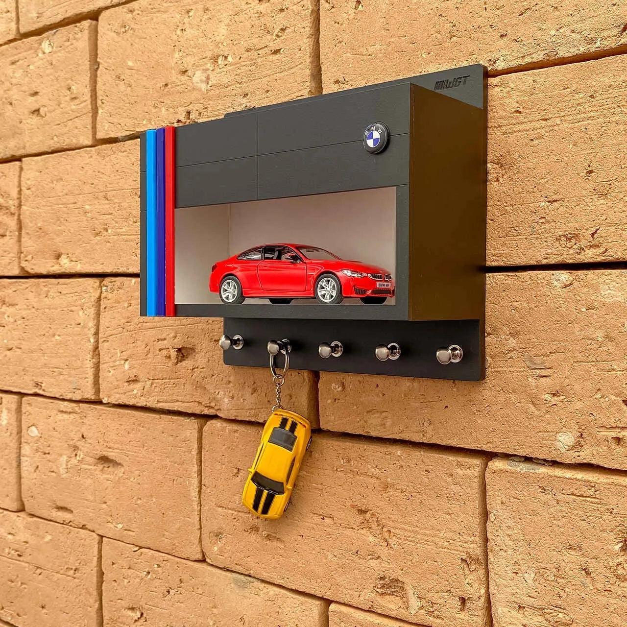 BMW M Dealership Wall Key Hook Rack - Exclusive Item - Handcrafted Key Holder - Brazilian Shop