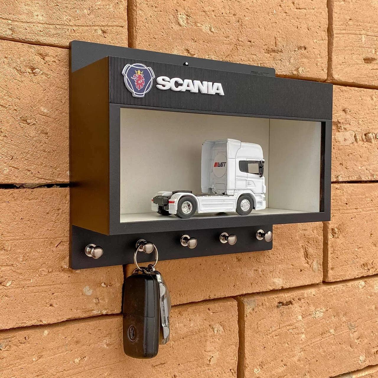 Scania Dealership Wall Key Hook Rack - Exclusive Item - Handcrafted Key Holder - Brazilian Shop