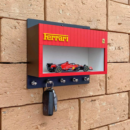 Perchero de pared para llaves Ferrari para coches a escala: artículo exclusivo hecho a mano