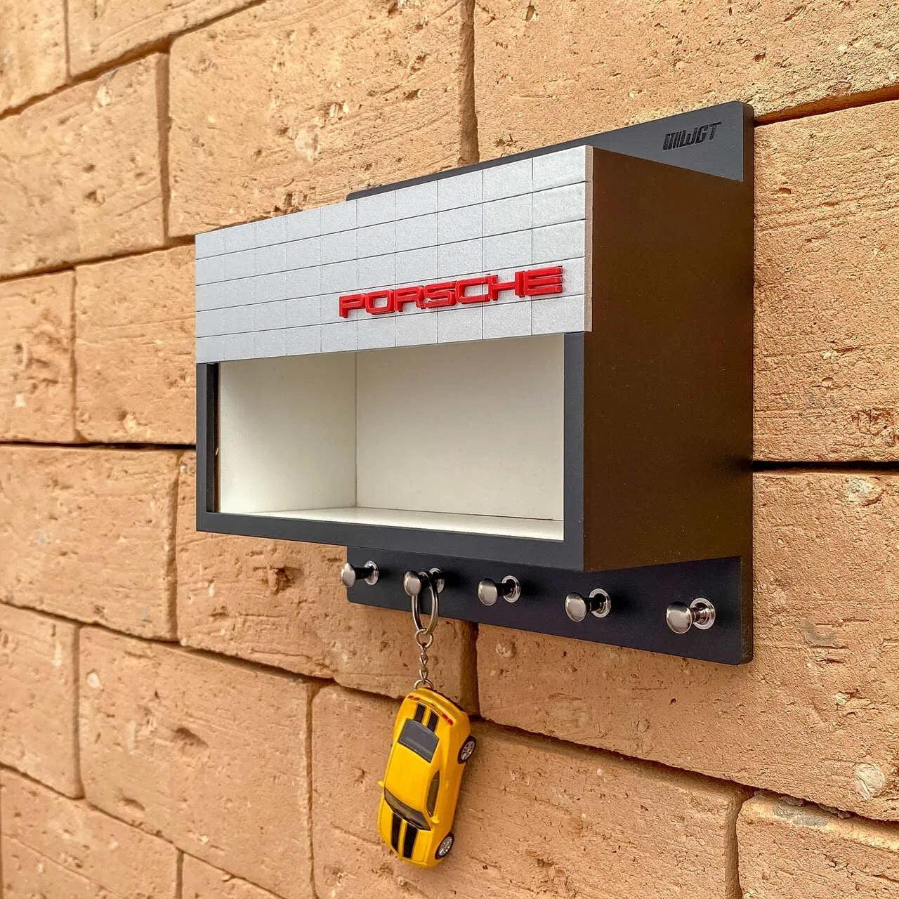 Porsche Dealership Wall Key Hook Rack - Exclusive Item - Handcrafted Key Holder - Brazilian Shop