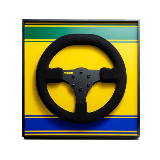 Ayrton Senna 1984 Toleman TG184 Steering Wheel 3D Wall Art (Helmet Livery)