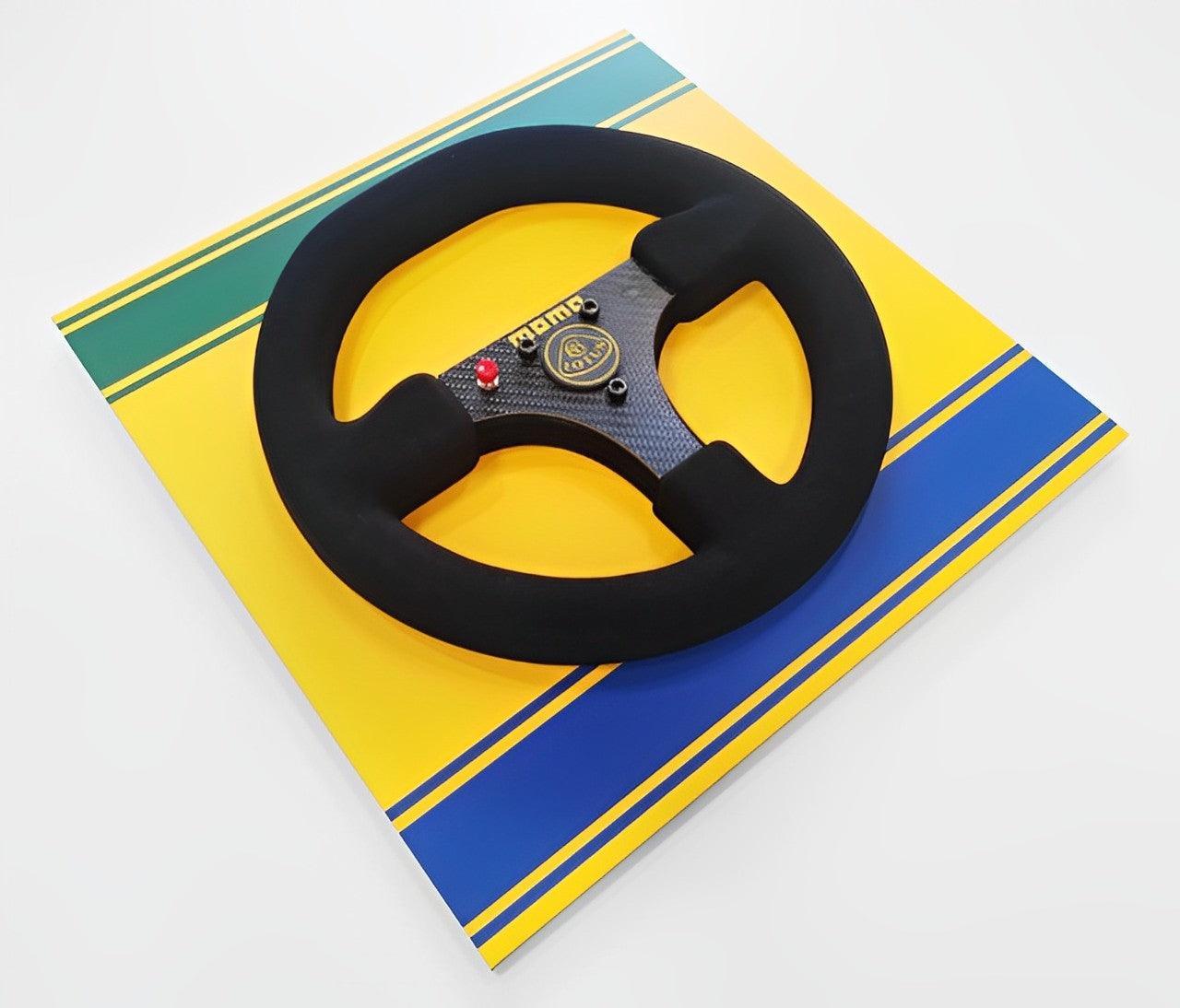 Ayrton Senna 1985 Lotus 97T Steering Wheel 3D Wall Art (Helmet) - Brazilian Shop