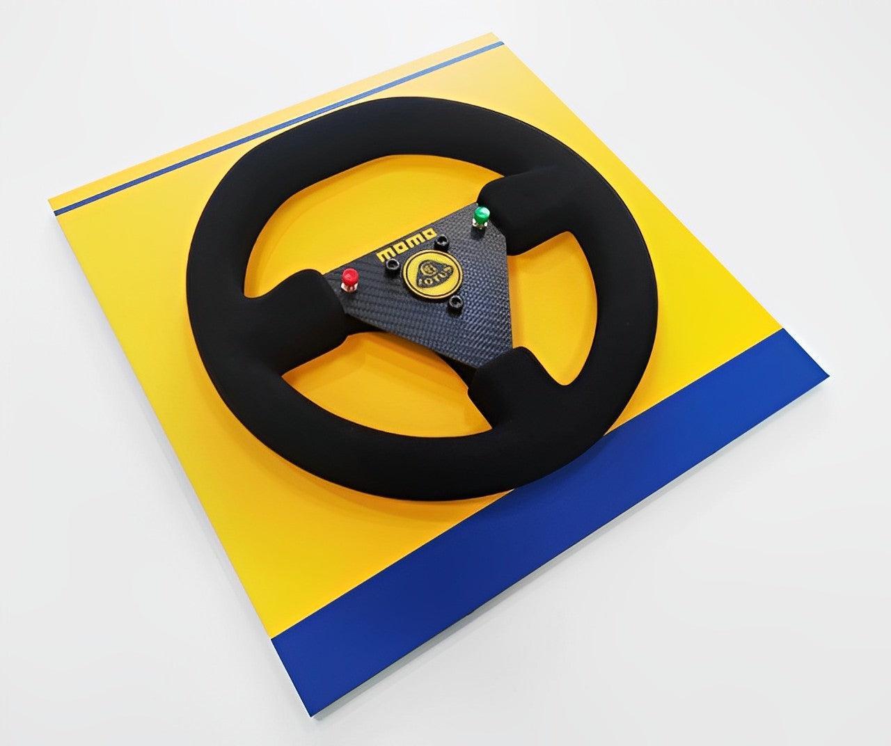 Ayrton Senna 1987 Lotus 99T Steering Wheel 3D Wall Art - Brazilian Shop