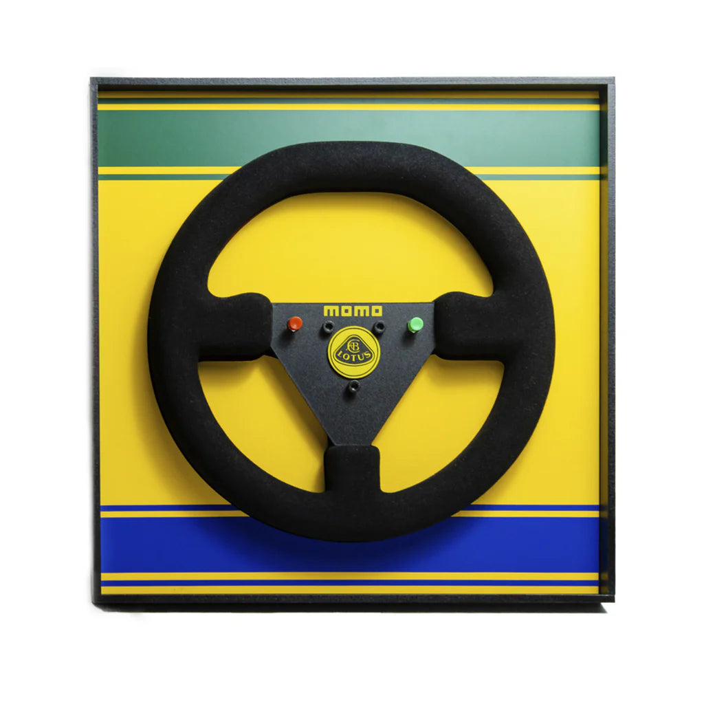 Ayrton Senna 1987 Lotus 99T Steering Wheel 3D Wall Art (Helmet Livery)
