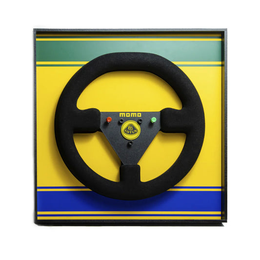 Ayrton Senna 1987 Lotus 99T Steering Wheel 3D Wall Art (Helmet Livery)