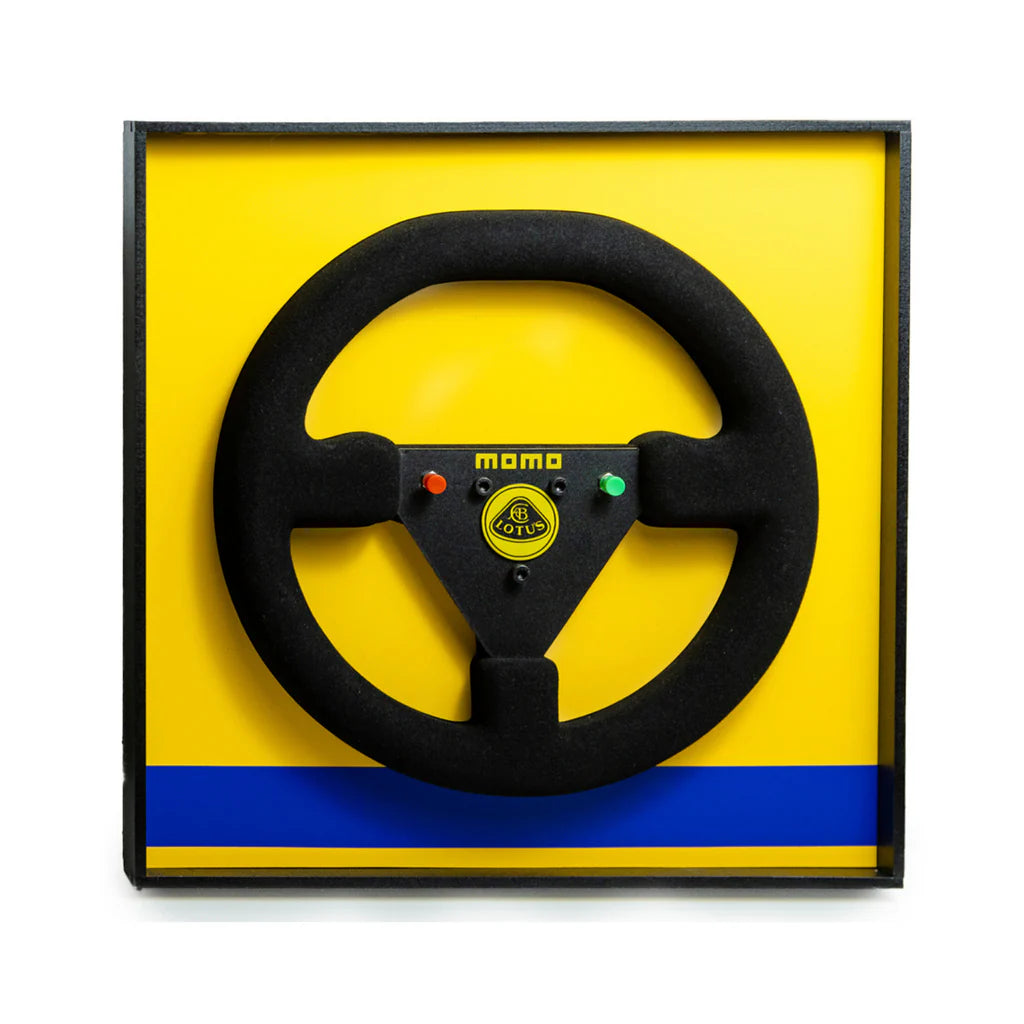 Ayrton Senna 1987 Lotus 99T Steering Wheel 3D Wall Art (Team Livery)
