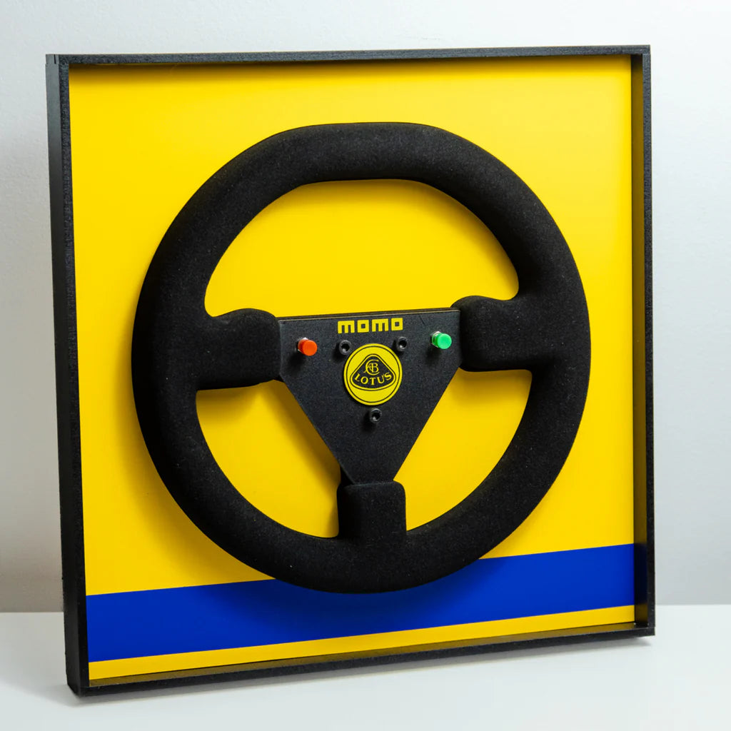 Ayrton Senna 1987 Lotus 99T Steering Wheel 3D Wall Art (Team Livery)