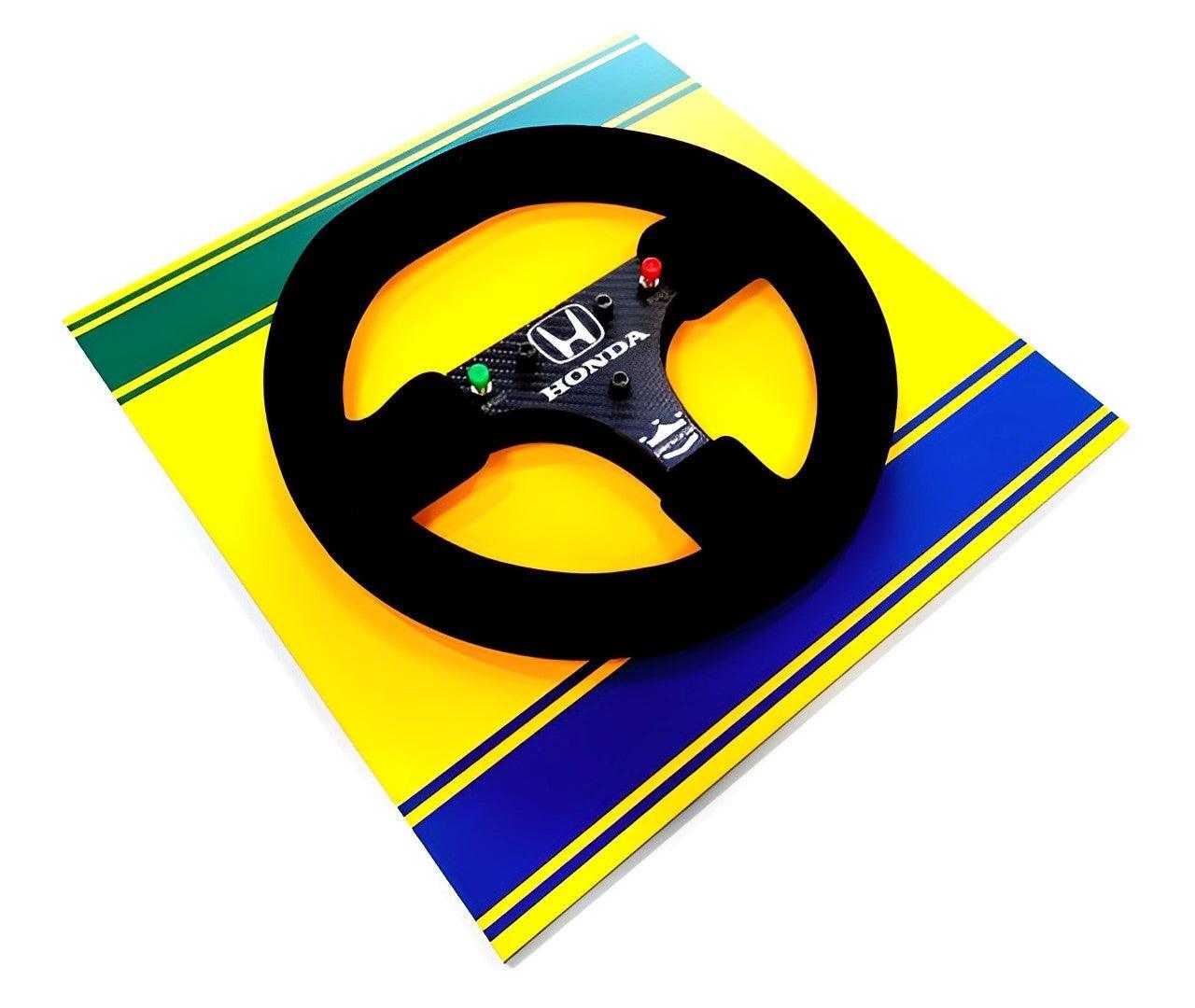 Ayrton Senna 1988 McLaren MP4/4 Steering Wheel 3D Wall Art (Helmet) - Brazilian Shop